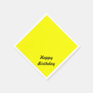 Serviette En Papier Texte personnalisé jaune brillant fluorescent