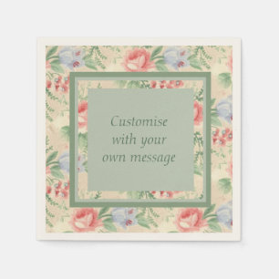 Serviette En Papier Texte personnalisé Vintage rose clair