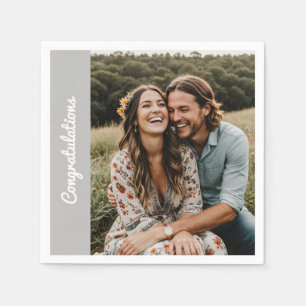 Serviette En Papier texte photo personnalisée papier fiançailles perso