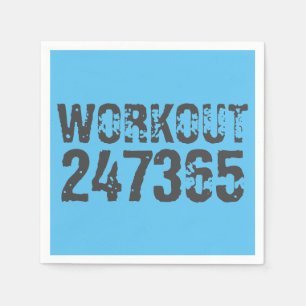 Serviette En Papier Texte usé et rayé Workout 247365 bleu