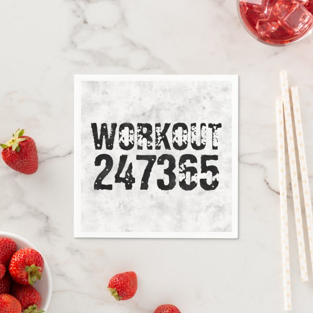 Serviette En Papier Texte usé et rayé Workout 247365 rustique (En situation)
