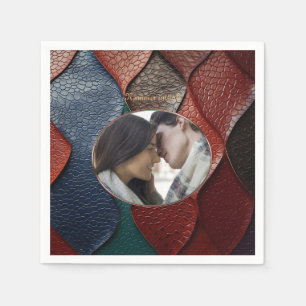 Serviette En Papier Texture en cuir artistique