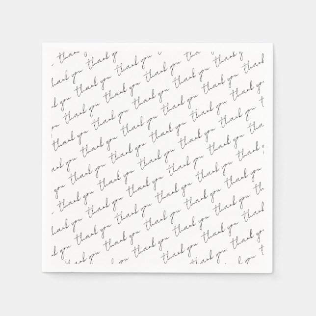Serviette En Papier Thank You Paper Napkins Script  (Devant)