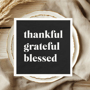 Serviette En Papier Thankful Grateful Blessed Thanksgiving
