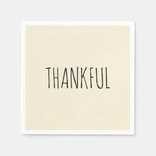 Serviette En Papier THANKFUL Thanksgiving Cream & Black Coctail