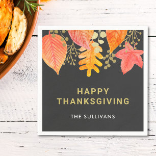 Serviette En Papier Thanksgiving Black