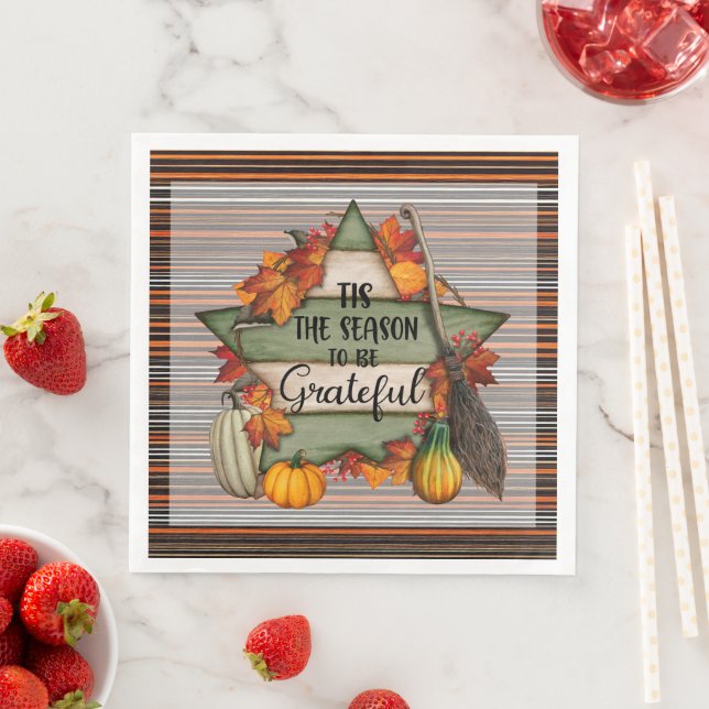 Serviette En Papier Thanksgiving Collection d'automne tendance (En situation)