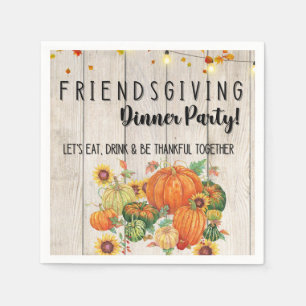 Serviette En Papier Thanksgiving Friendsgiving Cocktail Napkins