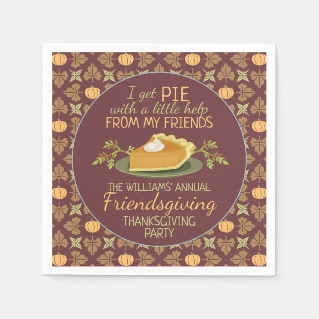 Serviette En Papier Thanksgiving Friendsgiving Party Citrouille Humour (Devant)