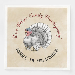 Serviette En Papier Thanksgiving "Gobble "Jusqu'à ce que vous tourbill