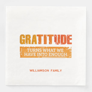 Serviette En Papier Thanksgiving Gratitude Famille Se Reunir