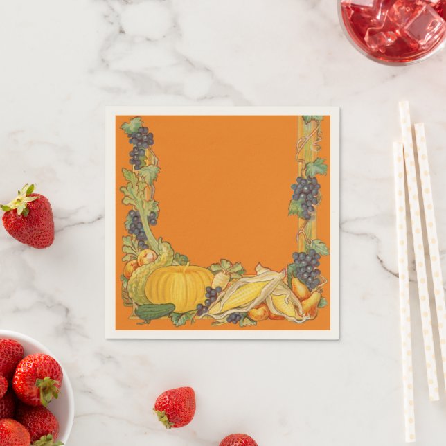 Serviette En Papier Thanksgiving Harvest Foods Papier Napkins (En situation)