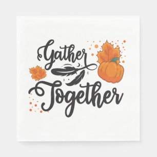 Serviette En Papier Thanksgiving Rassembler ensemble papier de script 