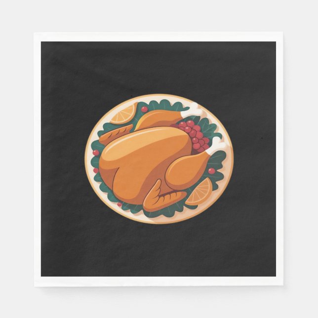 Serviette En Papier Thanksgiving Roast Turkey - Festive Holiday Feast (Devant)