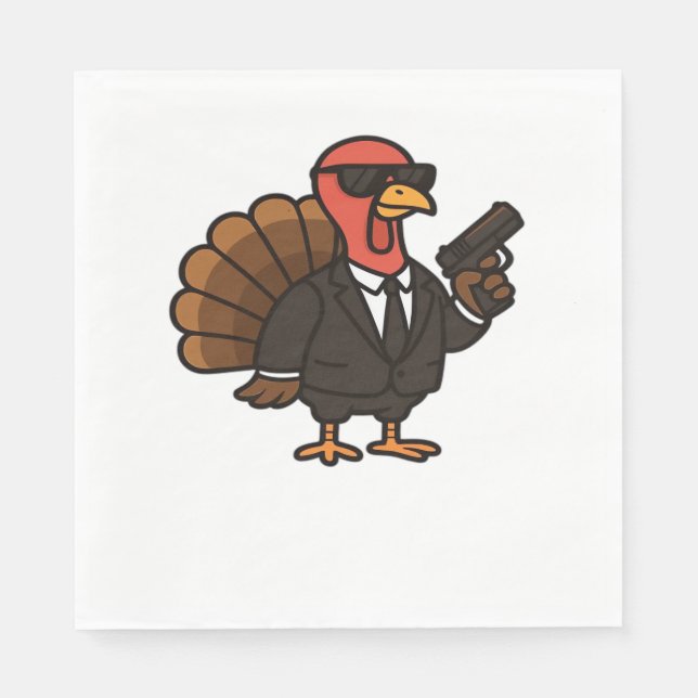 Serviette En Papier Thanksgiving Secret Agent Turkey Classic T-Shirt (Devant)