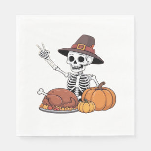 Serviette En Papier Thanksgiving X-ray Skeleton Funny Rock Hand Fall L