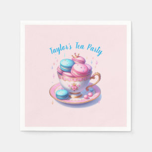 Serviette En Papier Thé à la Princesse avec Macarons