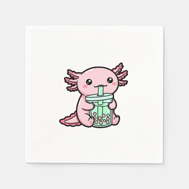 Serviette En Papier Thé axolotl mou et bulle (Devant)