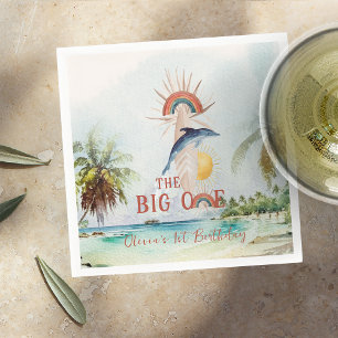 Serviette En Papier The Big One   Retro Summer Surf Anniversaire