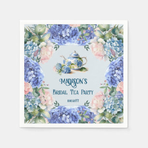 Serviette En Papier Thé de mariage aux hortensias bleus
