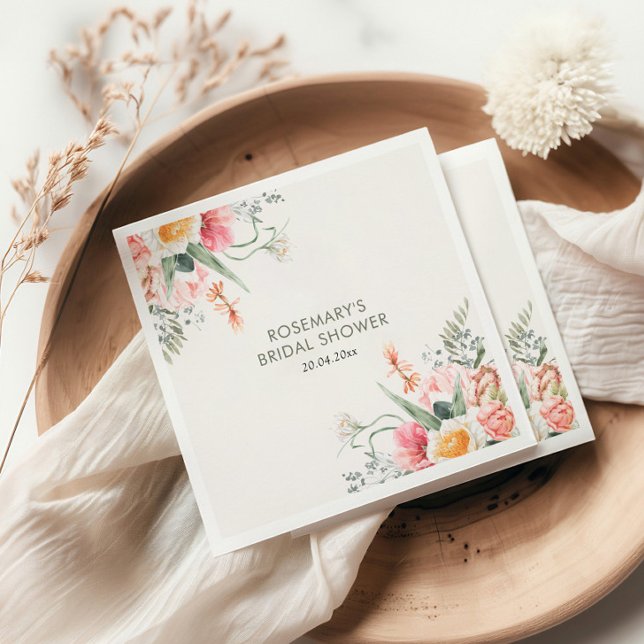 Serviette En Papier Thé Floral Pour Mariage (Créateur téléchargé)