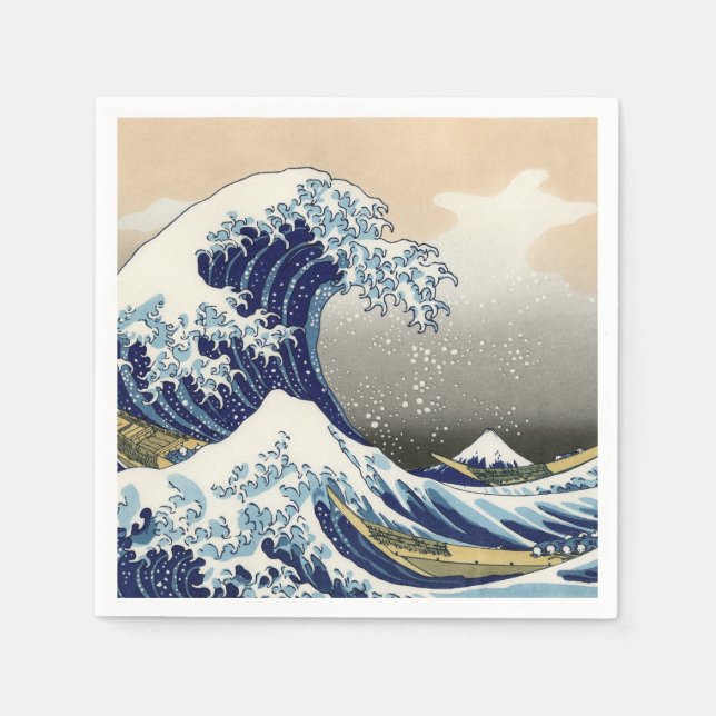 Serviette En Papier The Great Wave of Kanagawa - Katsushika Hokusai (Devant)