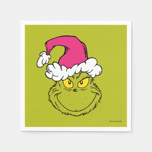 Serviette En Papier The Grinch in Pink Santa Hat (Devant)
