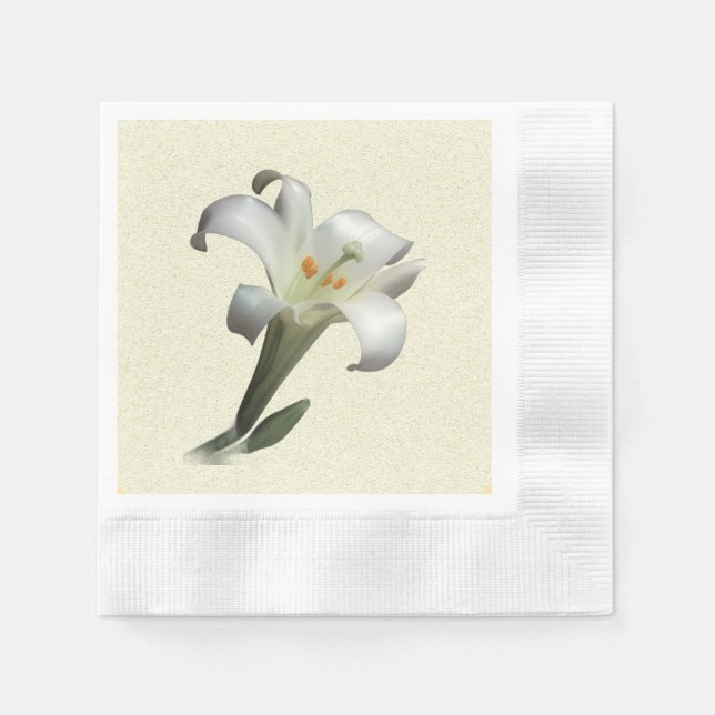 Serviette En Papier The White Lily - (Devant)