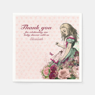 Serviette En Papier Thème Alice aux pays des merveilles Fête de thé pe