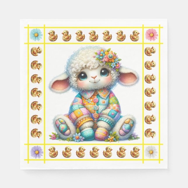 Serviette En Papier Thème Animaux de Bébé - Invitation (Devant)