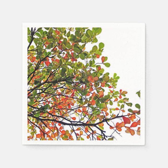 Serviette en papier thème arbre d'automne élégant (Devant)