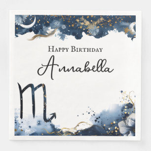Serviette En Papier Thème Astral Anniversaire Scorpion