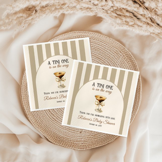 Serviette En Papier Thème café Espresso Martini Baby shower Bow (Créateur téléchargé)