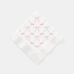 Serviette en papier thème coquette à ruban rose