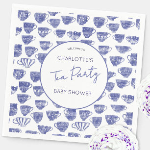 Serviette En Papier Thème de Baby Shower Tasse à Thé Vintage