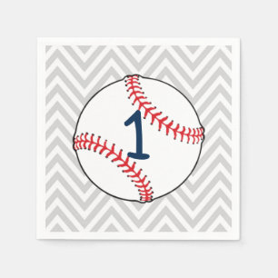 Serviette En Papier Thème de baseball premier Anniversaire Napkins
