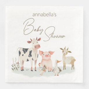 Serviette En Papier Thème de campagne mignon avec des bébés d'animaux