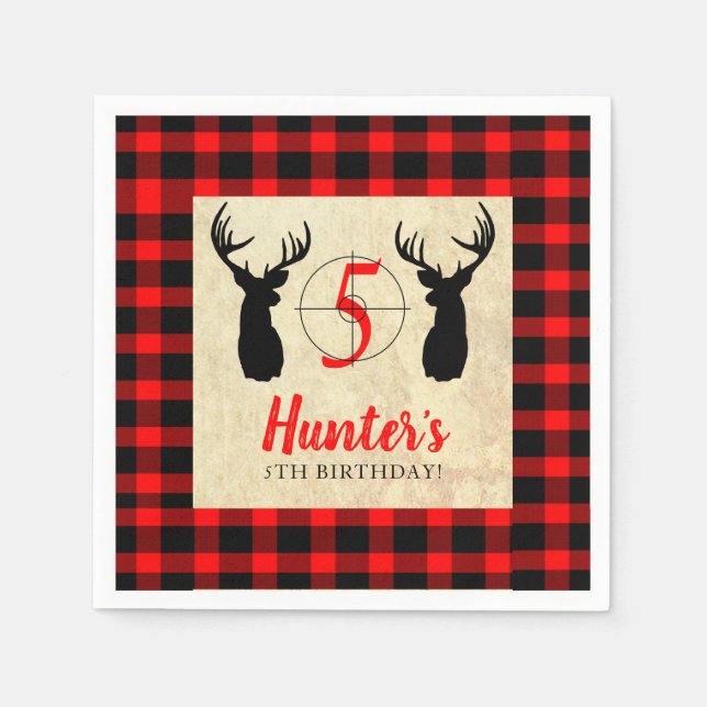 Serviette En Papier Thème de chasse aux cerfs Fête d'anniversaire (Devant)