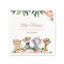 Thème de fête d'anniversaire Safari Rose