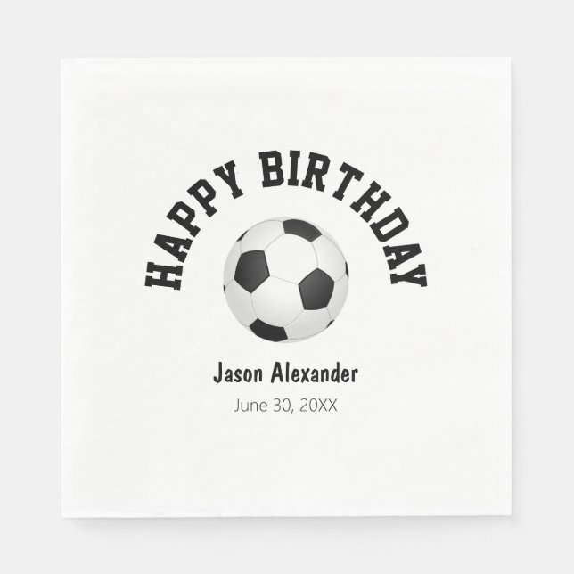 Serviette En Papier Thème de football Anniversaire Papier de fête Napk (Devant)