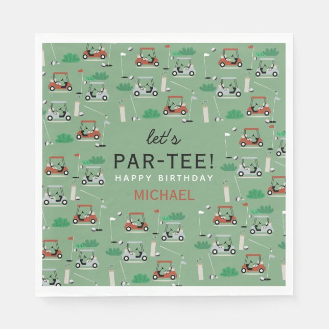 Serviette En Papier Thème de golf Par-Tee Fête d'anniversaire (Devant)