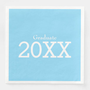Serviette En Papier Thème de graduation Papier bleu clair Napkin