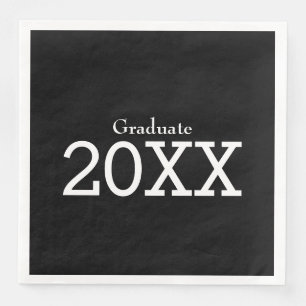 Serviette En Papier Thème de graduation Papier noir Napkin