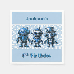 Serviette En Papier Thème de robot Steampunk pour une fête d'anniversa