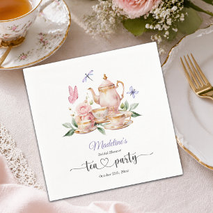 Serviette En Papier Thème élégant de papillons pour la douche de la ma