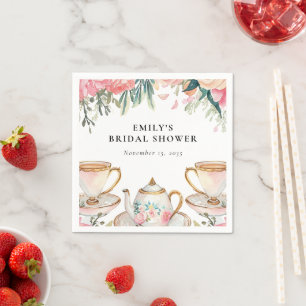Serviette En Papier Thème élégant floral pour une garden-party de mari