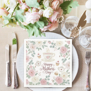 Serviette En Papier Thème floral aquarelle pour la fête des mères