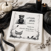 Thème Halloween Ours Noir Baby Shower Little Boo