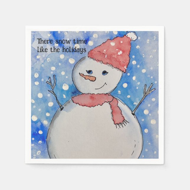 Serviette En Papier Thème hiver Papier serviettes, Cocktail Standard (Devant)