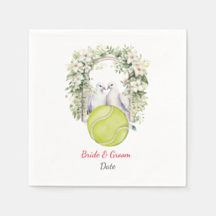Serviette En Papier Thème Mariage de tennis